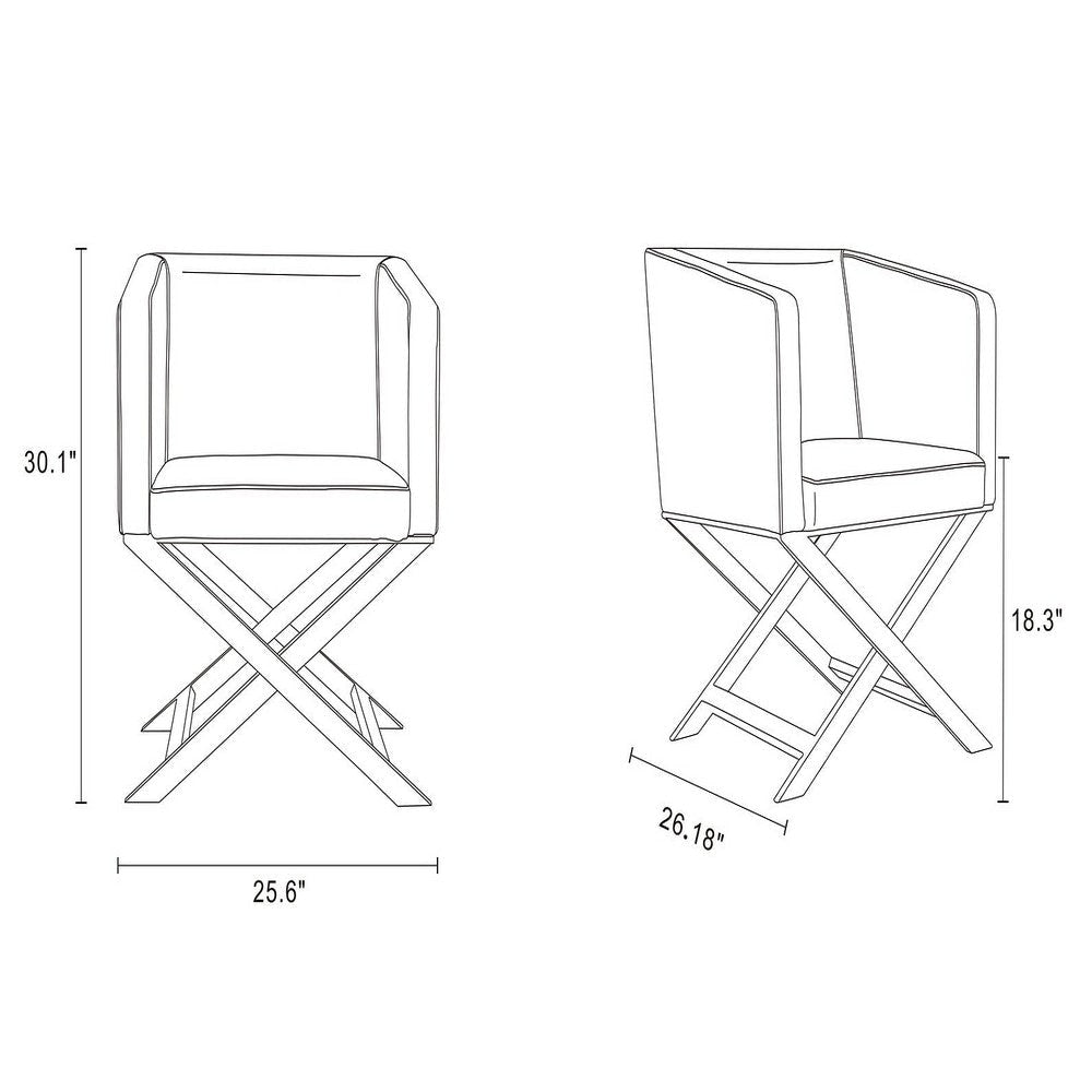 Hollywood Black and Polished Chrome Faux Leather Lounge Accent Chair (Set of 2) MHC-2-AC050-BK
