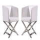 Hollywood White and Polished Chrome Faux Leather Lounge Accent Chair (Set of 2)