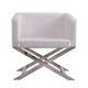 Hollywood White and Polished Chrome Faux Leather Lounge Accent Chair (Set of 2) MHC-2-AC050-WH