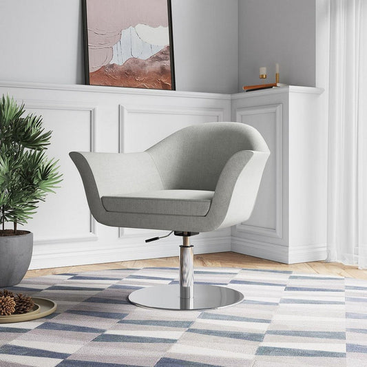 Voyager Barley and Brushed Metal Woven Swivel Adjustable Accent Chair (Set of 2)