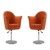 Voyager Orange and Brushed Metal Woven Swivel Adjustable Accent Chair (Set of 2)