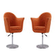 Voyager Orange and Brushed Metal Woven Swivel Adjustable Accent Chair (Set of 2)