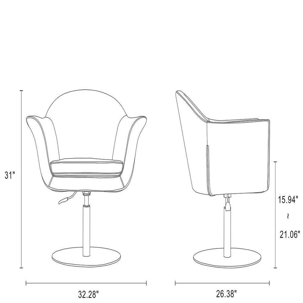 Voyager Smokey Blue and Brushed Metal Woven Swivel Adjustable Accent Chair (Set of 2) MHC-2-AC051-SM