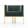 Paramount Forest Green and Polished Brass Velvet Accent Armchair (Set of 2) MHC-2-AC053-GR