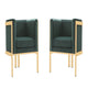 Paramount Forest Green and Polished Brass Velvet Accent Armchair (Set of 2)