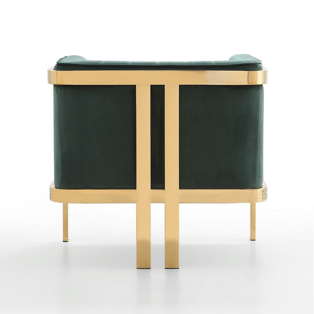 Paramount Forest Green and Polished Brass Velvet Accent Armchair (Set of 2) MHC-2-AC053-GR