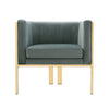 Paramount Warm Grey and Polished Brass Velvet Accent Armchair (Set of 2) MHC-2-AC053-GY