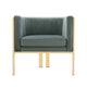 Paramount Warm Grey and Polished Brass Velvet Accent Armchair (Set of 2) MHC-2-AC053-GY