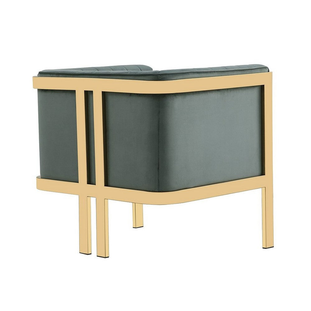Paramount Warm Grey and Polished Brass Velvet Accent Armchair (Set of 2) MHC-2-AC053-GY