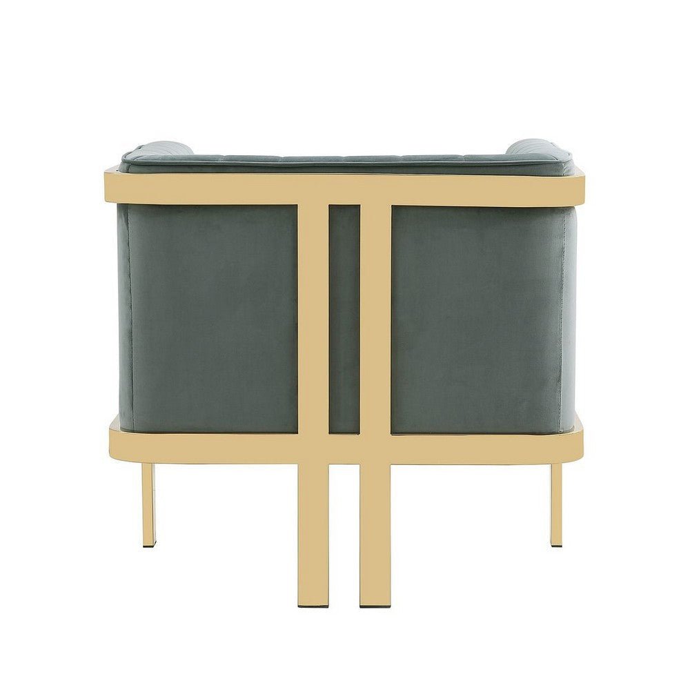 Paramount Warm Grey and Polished Brass Velvet Accent Armchair (Set of 2) MHC-2-AC053-GY
