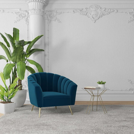 Rosemont Blue and Gold Velvet Accent Chair (Set of 2)