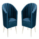 Rosemont Blue and Gold Velvet Accent Chair (Set of 2)