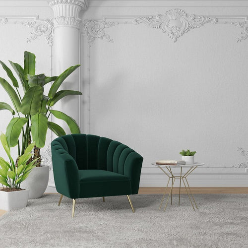 Rosemont Green and Gold Velvet Accent Chair (Set of 2)