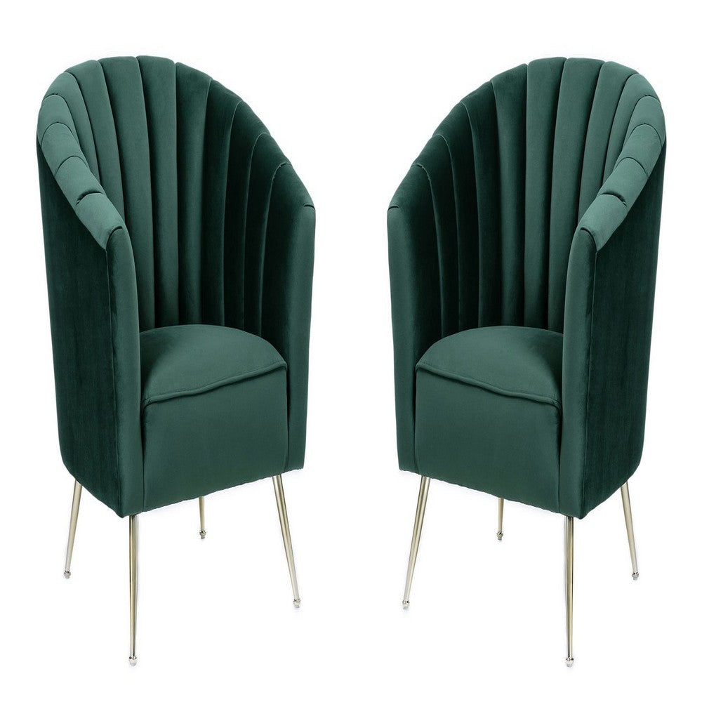 Rosemont Green and Gold Velvet Accent Chair (Set of 2)