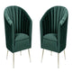 Rosemont Green and Gold Velvet Accent Chair (Set of 2)