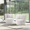 Contemporary Siri Linen Accent Chair with Pillows in Cream - Set of 2