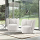 Contemporary Siri Linen Accent Chair with Pillows in Cream - Set of 2