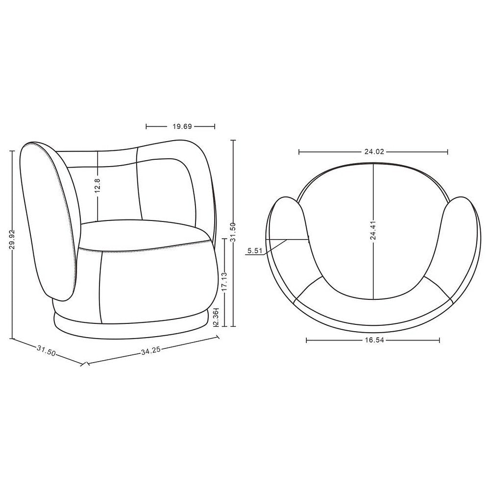Contemporary Siri Linen Accent Chair with Pillows in Cream - Set of 2 MHC-2-AC057-CR