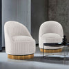 Modern Leela Swivel Boucle Accent Chair in Cream- Set of 2