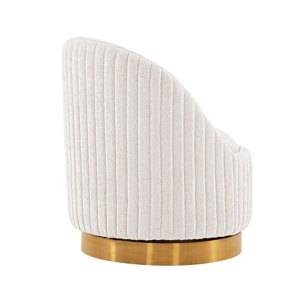 Modern Leela Swivel Boucle Accent Chair in Cream- Set of 2 MHC-2-AC058-CR