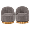 Modern Leela Swivel Boucle Accent Chair in Grey - Set of 2