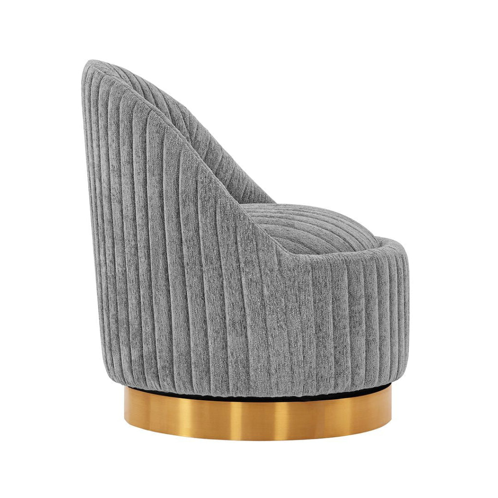 Modern Leela Swivel Boucle Accent Chair in Grey - Set of 2 MHC-2-AC058-GY