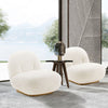 Modern Edina Boucle Accent Chair in White - Set of 2