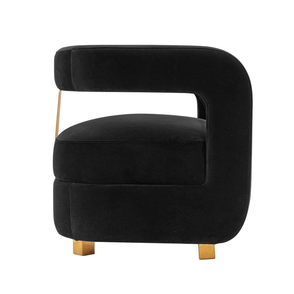 Modern Amirah Velvet Accent Chair in Black - Set of 2 MHC-2-AC060-BK