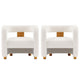 Modern Amirah Velvet  Accent Chair in White - Set of 2