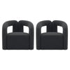 Modern Darian Boucle Accent Chair in Black - Set of 2