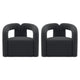 Modern Darian Boucle Accent Chair in Black - Set of 2