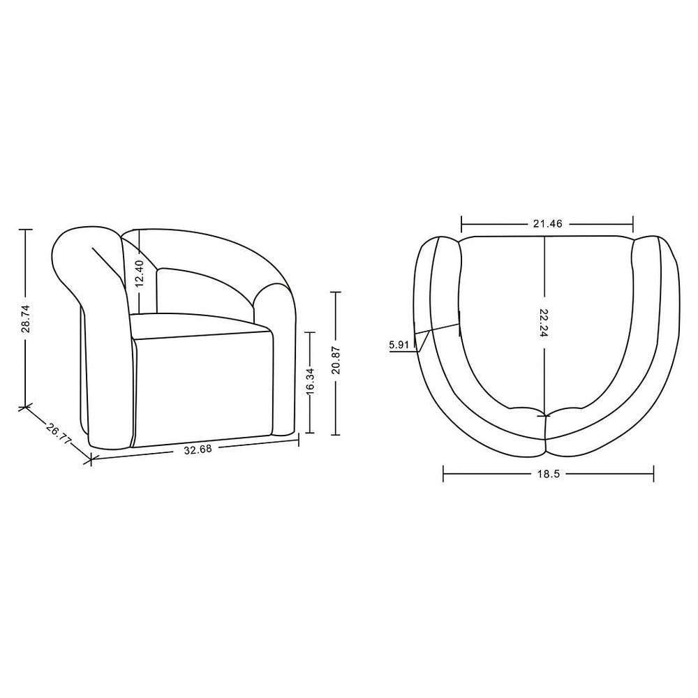 Modern Darian Boucle Accent Chair in Cream - Set of 2 MHC-2-AC061-CR
