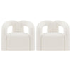 Modern Darian Boucle Accent Chair in Cream - Set of 2