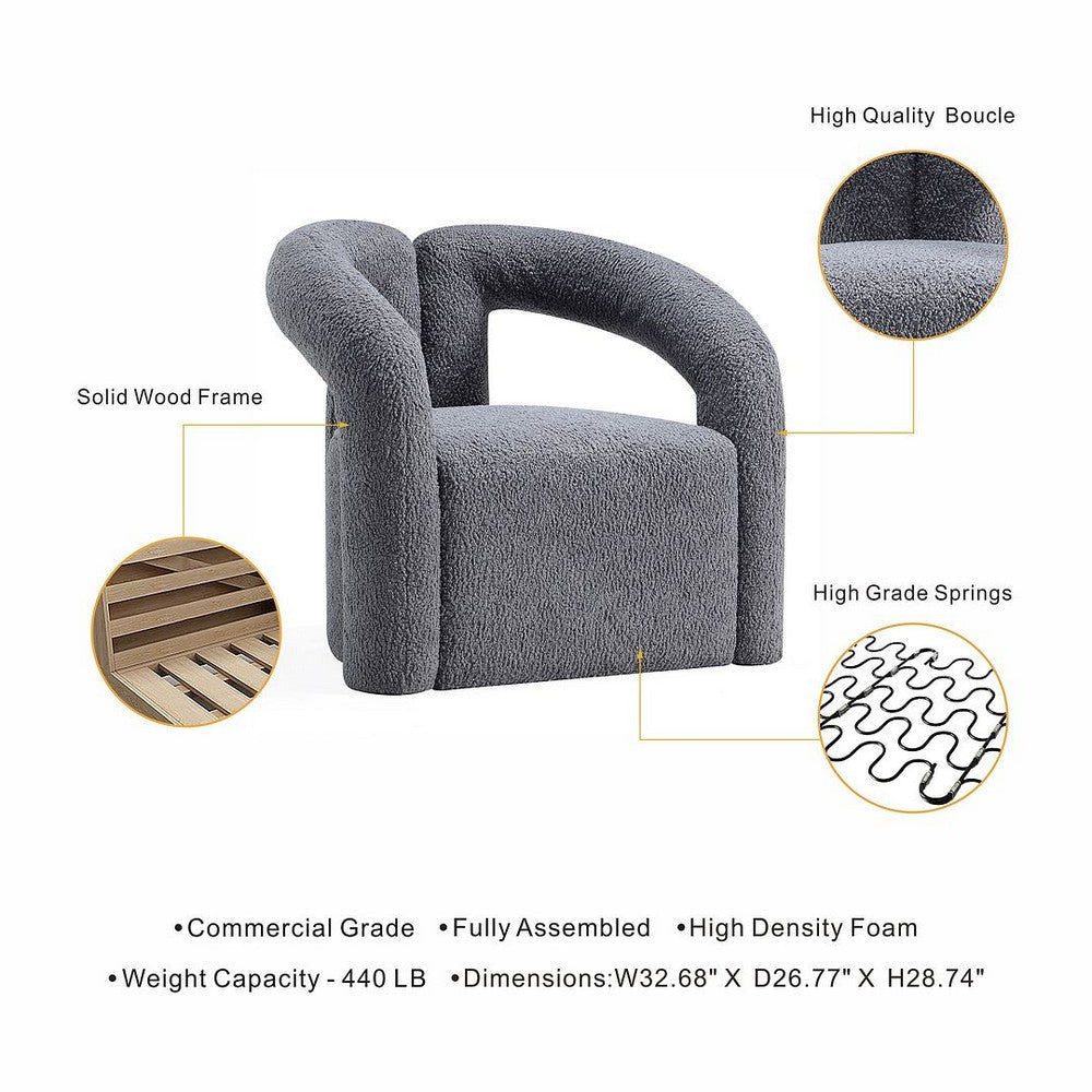 Modern Darian Boucle Accent Chair in Grey - Set of 2 MHC-2-AC061-GY