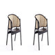 Versailles Armchair in Black and Natural Cane - Set of 2