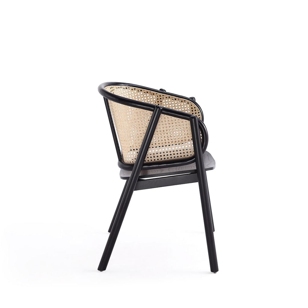 Versailles Armchair in Black and Natural Cane - Set of 2 MHC-2-ACCA02-BK