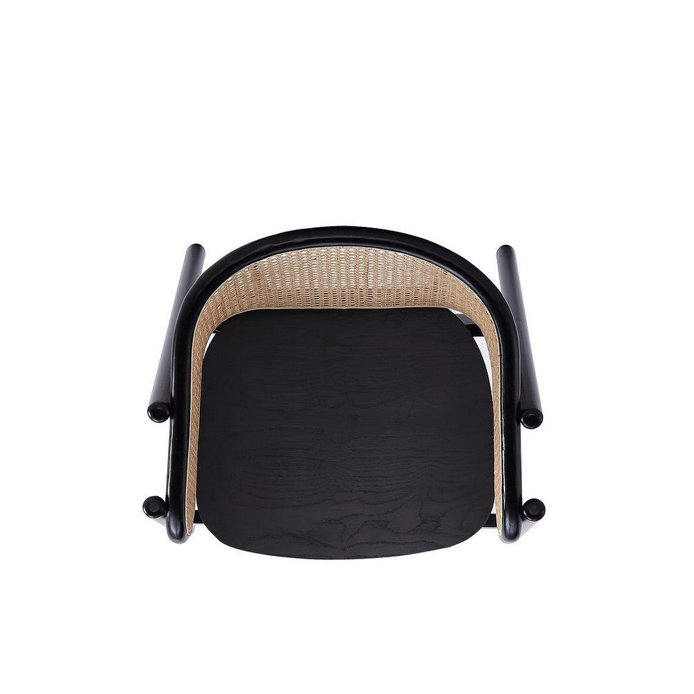 Versailles Armchair in Black and Natural Cane - Set of 2 MHC-2-ACCA02-BK