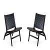 Maintenon Leatherette Accent Chair in Black - Set of 2