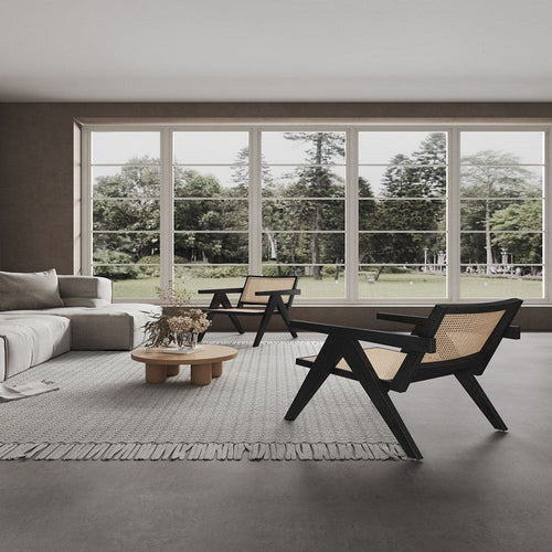 Hamlet Accent Chair in Black and Natural Cane - Set of 2