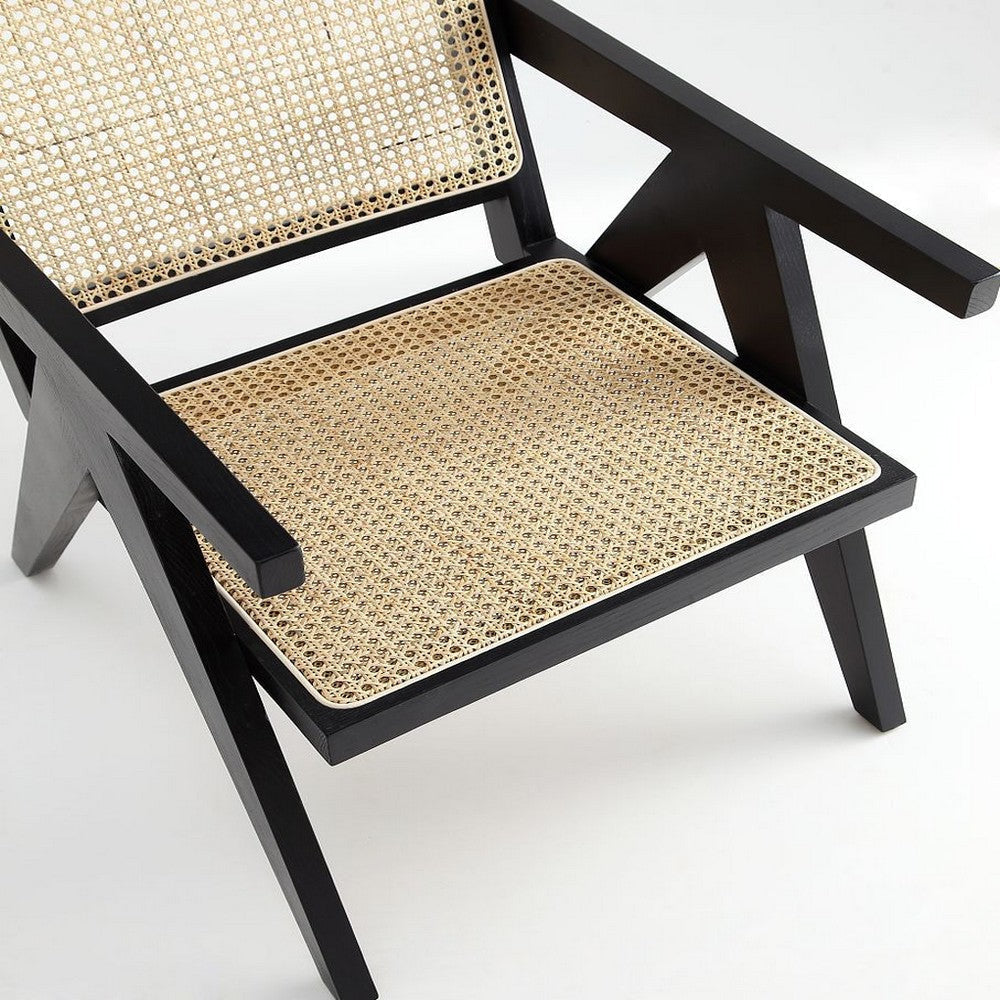 Hamlet Accent Chair in Black and Natural Cane - Set of 2 MHC-2-ACCA04-BK
