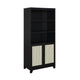 Sheridan Modern Cane Bookcase with Adjustable Shelves in Black - Set of 2 MHC-2-BC-6GLF-BK