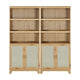 Sheridan Modern Cane Bookcase with Adjustable Shelves in Nature - Set of 2