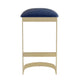 Aura 28.54 in. Blue and Polished Brass Stainless Steel Bar Stool (Set of 2) MHC-2-BS006-BL