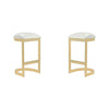 Aura 28.54 in. White and Polished Brass Stainless Steel Bar Stool (Set of 2)