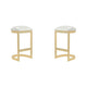 Aura 28.54 in. White and Polished Brass Stainless Steel Bar Stool (Set of 2)
