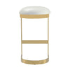 Aura 28.54 in. White and Polished Brass Stainless Steel Bar Stool (Set of 2) MHC-2-BS006-WH