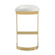 Aura 28.54 in. White and Polished Brass Stainless Steel Bar Stool (Set of 2) MHC-2-BS006-WH