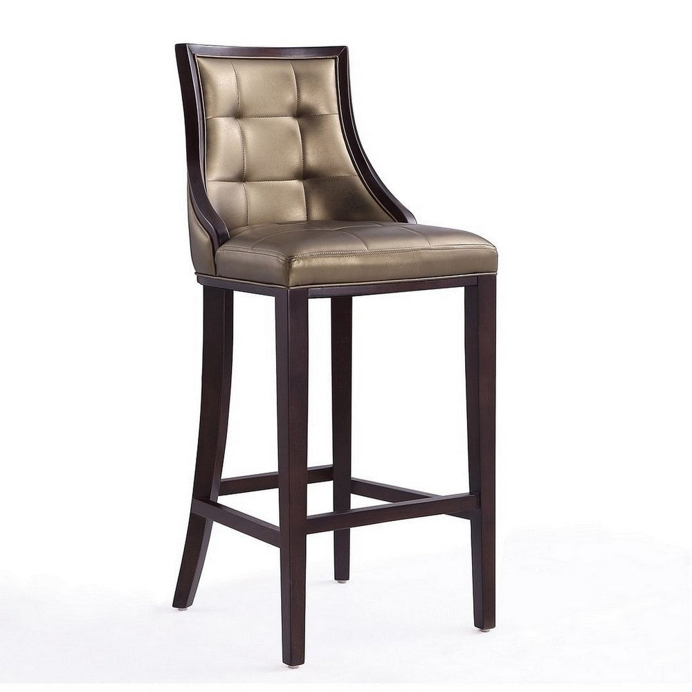 Fifth Avenue 45 in. Bronze and Walnut Beech Wood Bar Stool (Set of 2) MHC-2-BS007-BZ