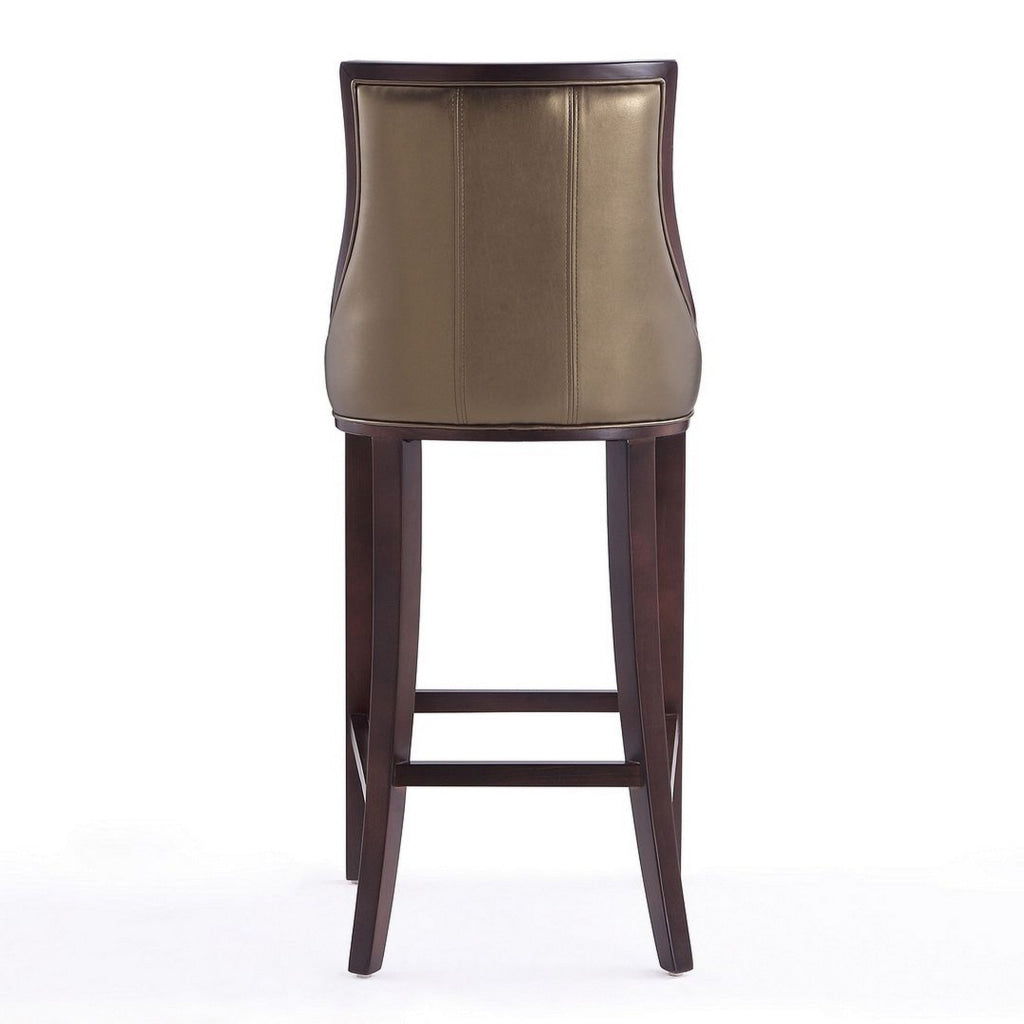 Fifth Avenue 45 in. Bronze and Walnut Beech Wood Bar Stool (Set of 2) MHC-2-BS007-BZ