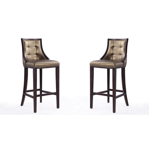 Fifth Avenue 45 in. Bronze and Walnut Beech Wood Bar Stool (Set of 2)